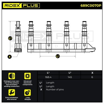 Zündspule RIDEX 689C0070P 689C0070P - foto 10