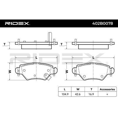 Bremsbeläge Satz RIDEX 402B0078 402B0078 - foto 3