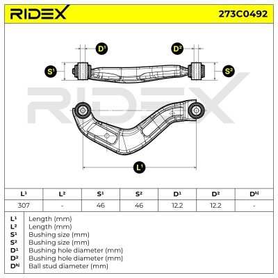 Querlenker RIDEX 273C0492 273C0492 - foto 5