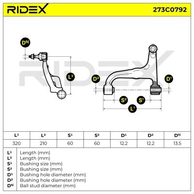 Querlenker RIDEX 273C0792 273C0792 - foto 5