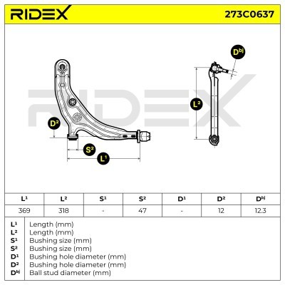 Querlenker RIDEX 273C0637 273C0637 - foto 5