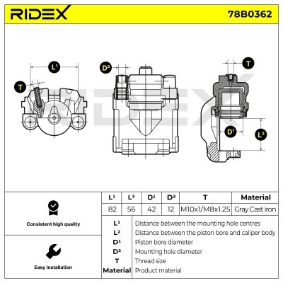 Bremssattel RIDEX 78B0362 78B0362 - foto 5