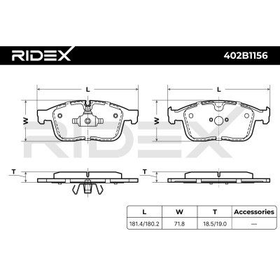 Bremsbeläge Satz RIDEX 402B1156 402B1156 - foto 7