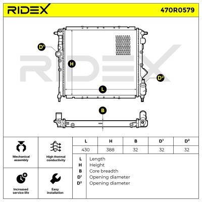 Kühler, Motorkühlung RIDEX 470R0579 470R0579 - foto 5