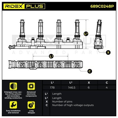 Zündspule RIDEX 689C0248P 689C0248P - foto 2