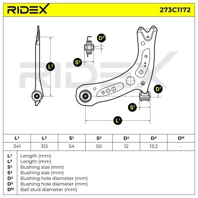 Querlenker RIDEX 273C1172 273C1172 - foto 6