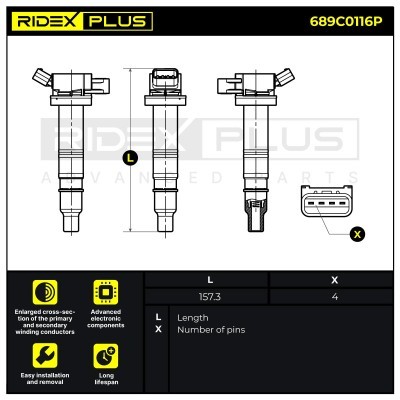 Zündspule RIDEX 689C0116P 689C0116P - foto 3