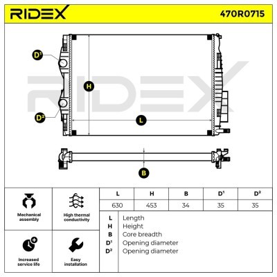 Kühler, Motorkühlung RIDEX 470R0715 470R0715 - foto 7