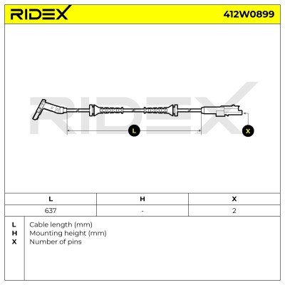 ABS Sensor RIDEX 412W0899 412W0899 - foto 3