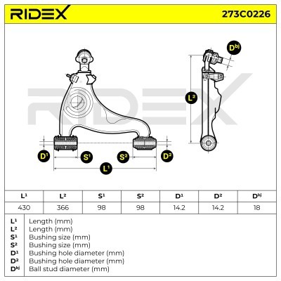 Querlenker RIDEX 273C0226 273C0226 - foto 7