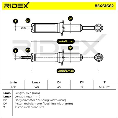Stoßdämpfer RIDEX 854S1662 854S1662 - foto 5