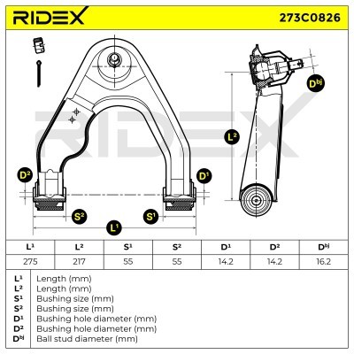 Querlenker RIDEX 273C0826 273C0826 - foto 8