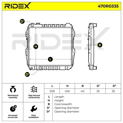 Kühler, Motorkühlung RIDEX 470R0335 470R0335 - foto 8