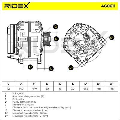 Generator RIDEX 4G0611 4G0611 - foto 7