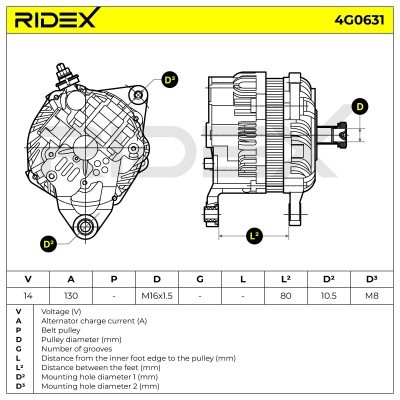 Generator RIDEX 4G0631 4G0631 - foto 7
