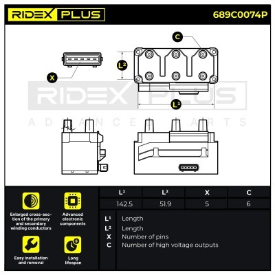 Zündspule RIDEX 689C0074P 689C0074P - foto 12