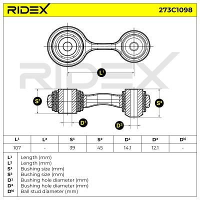 Querlenker RIDEX 273C1098 273C1098 - foto 5