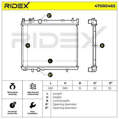 Kühler, Motorkühlung RIDEX 470R0465 470R0465 - foto 3