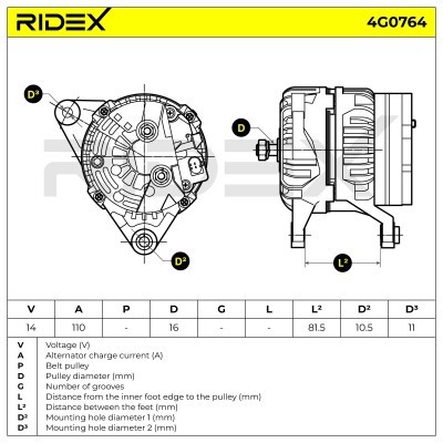 Generator RIDEX 4G0764 4G0764 - foto 5