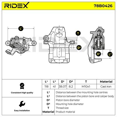 Bremssattel RIDEX 78B0426 78B0426 - foto 5