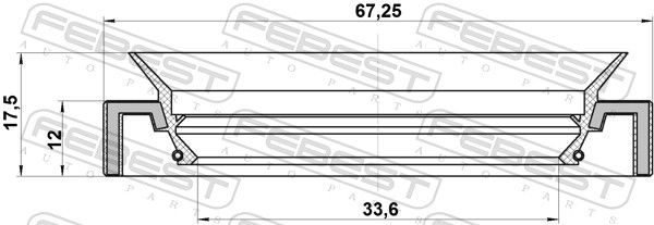 Wellendichtring, Getriebe FEBEST 95HAY-35671017R 95HAY-35671017R - foto 2