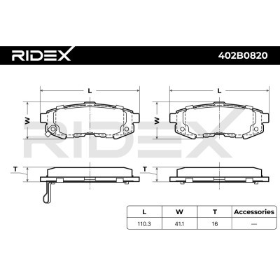 Bremsbeläge Satz RIDEX 402B0820 402B0820 - foto 6