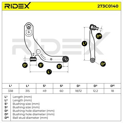 Querlenker RIDEX 273C0140 273C0140 - foto 4