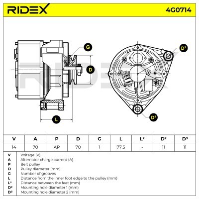 Generator RIDEX 4G0714 4G0714 - foto 5