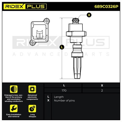 Zündspule RIDEX 689C0326P 689C0326P - foto 3