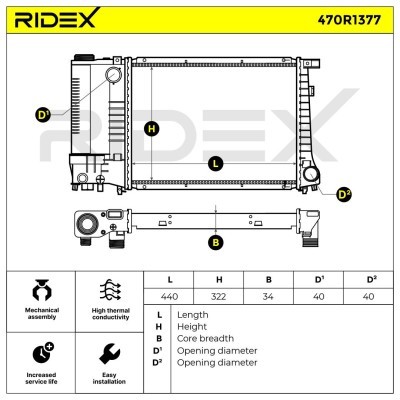 Kühler, Motorkühlung RIDEX 470R1377 470R1377 - foto 5