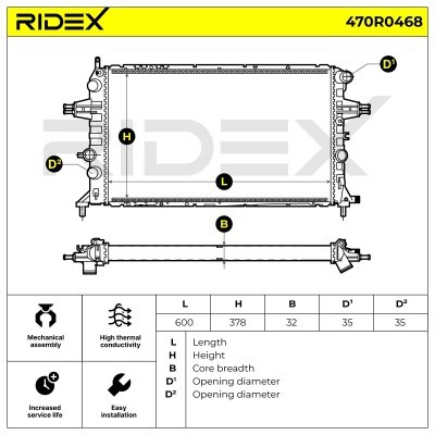 Kühler, Motorkühlung RIDEX 470R0468 470R0468 - foto 5