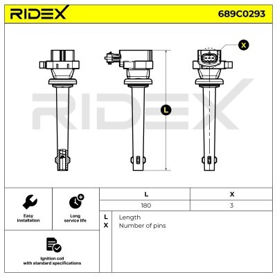 Zündspule RIDEX 689C0293 689C0293 - foto 2