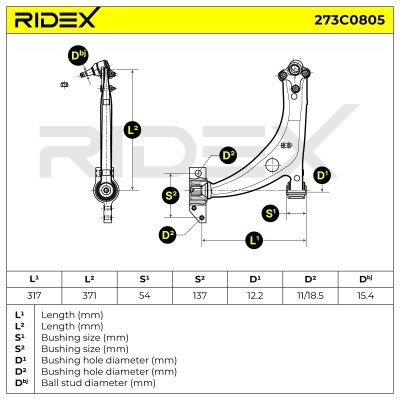 Querlenker RIDEX 273C0805 273C0805 - foto 7
