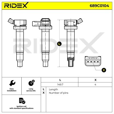Zündspule RIDEX 689C0104 689C0104 - foto 4