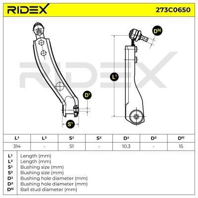 Querlenker RIDEX 273C0650 273C0650 - foto 5