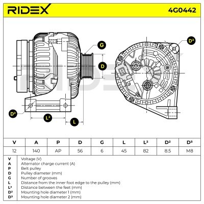 Generator RIDEX 4G0442 4G0442 - foto 7
