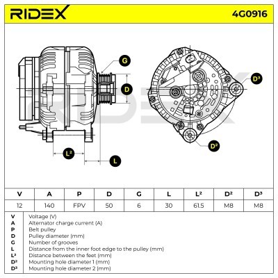 Generator RIDEX 4G0916 4G0916 - foto 7