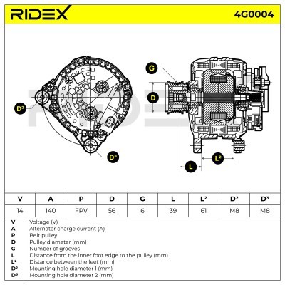 Generator RIDEX 4G0004 4G0004 - foto 6