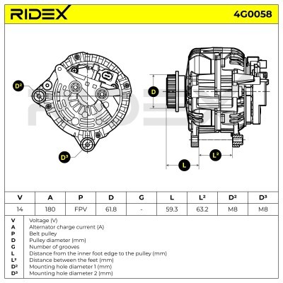 Generator RIDEX 4G0058 4G0058 - foto 5