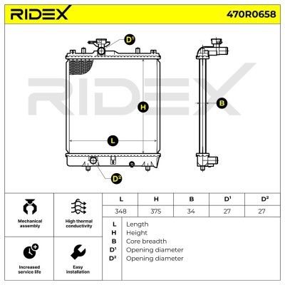 Kühler, Motorkühlung RIDEX 470R0658 470R0658 - foto 7