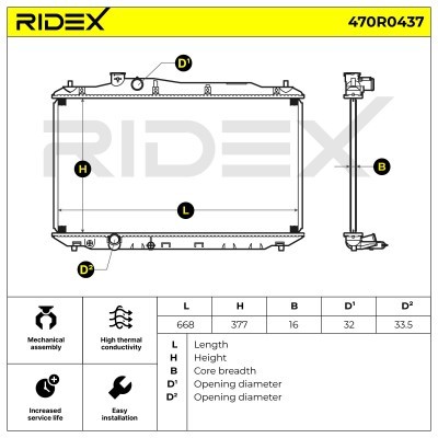 Kühler, Motorkühlung RIDEX 470R0437 470R0437 - foto 3