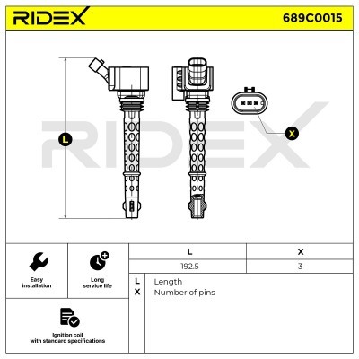 Zündspule RIDEX 689C0015 689C0015 - foto 6