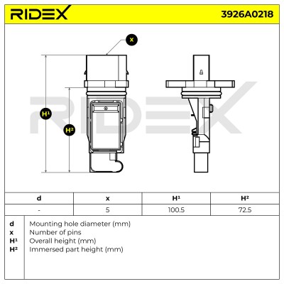 Luftmassenmesser RIDEX 3926A0218 3926A0218 - foto 7