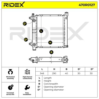 Kühler, Motorkühlung RIDEX 470R0127 470R0127 - foto 4