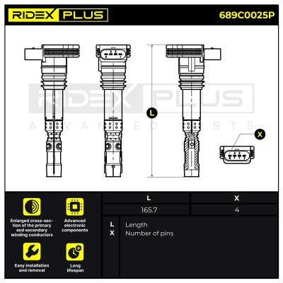 Zündspule RIDEX 689C0025P 689C0025P - foto 7