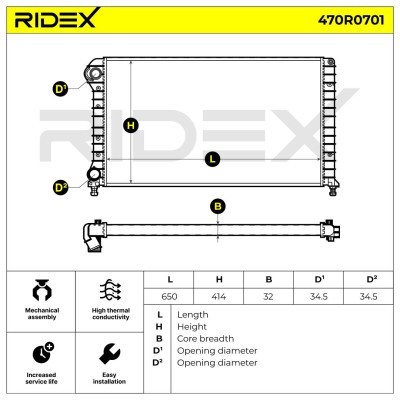 Kühler, Motorkühlung RIDEX 470R0701 470R0701 - foto 5