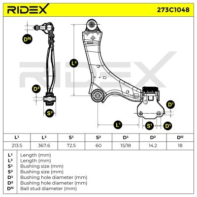 Querlenker RIDEX 273C1048 273C1048 - foto 6