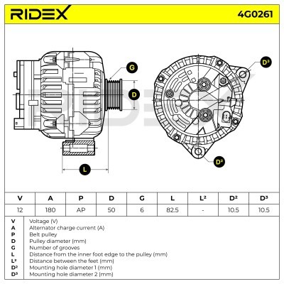 Generator RIDEX 4G0261 4G0261 - foto 6