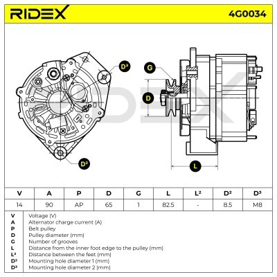Generator RIDEX 4G0034 4G0034 - foto 7