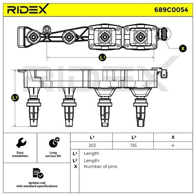 Zündspule RIDEX 689C0054 689C0054 - foto 2